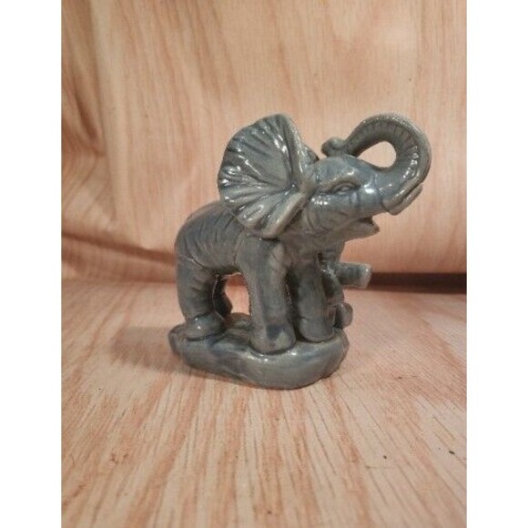 Ceramic Mama & Baby African Elephant s 4.5" by 4.5" 1 Handmade - Picture 6 of 12